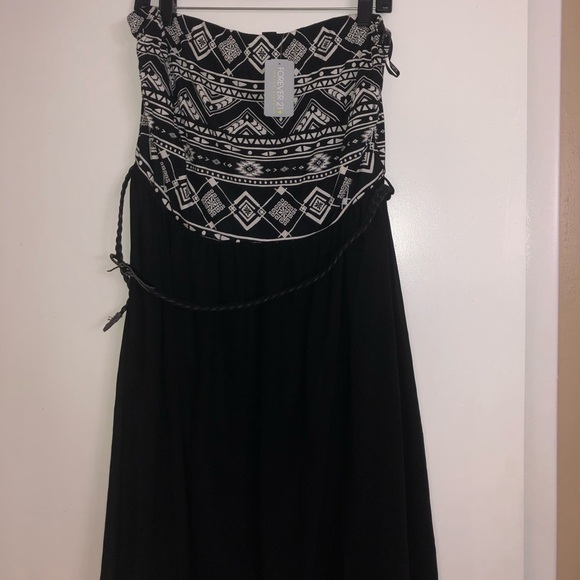 Strapless chiffon black dress - Picture 1 of 2